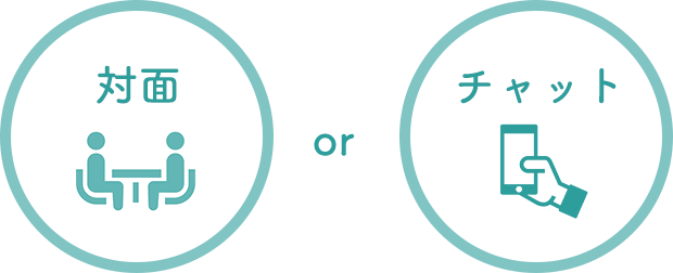 対面 or チャット